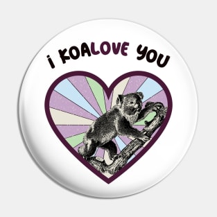 I koalove you - a retro vintage design Pin