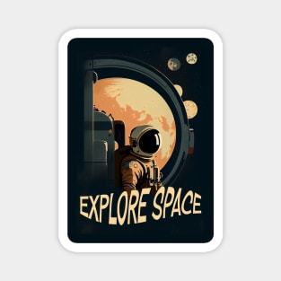 Space Adventure Vintage Travel Poster Magnet