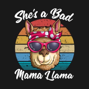 Funny Mama Alpaca She's a Bad Mama Llama Gift T-Shirt