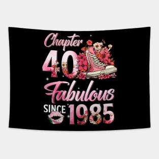 Chapter 40 Fabulous EST 1985 40th Floral Birthday Queen Tapestry