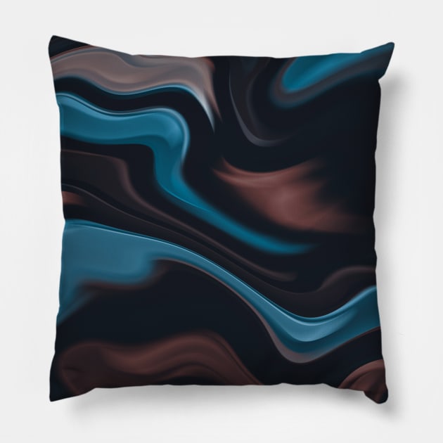 Abstract Dark Waves Pillow by Trusted Store