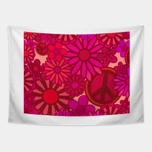 Red flower power Tapestry