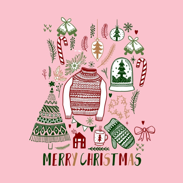 Christmas stockings - Happy Christmas and a happy new year! - Available in stickers, clothing, etc by Crazy Collective