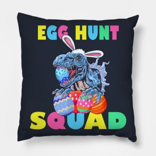 Easter Bunny Dinosaur T Rex Egg Hunt Squad Easter Kids Gift Pillow