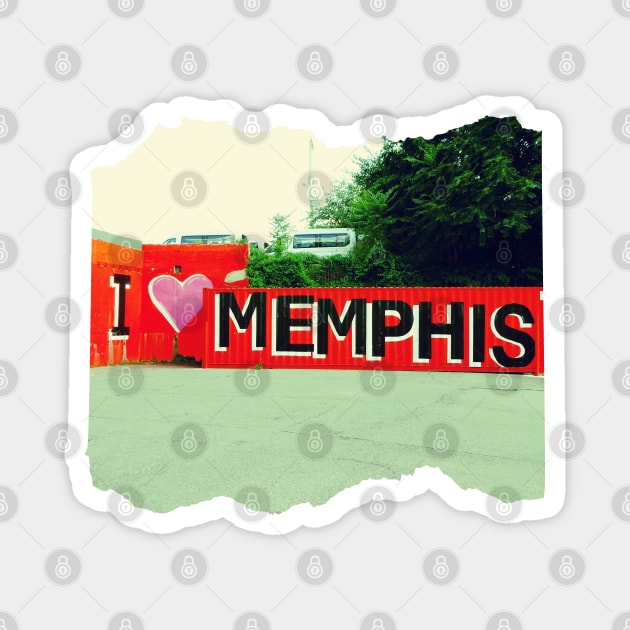 I love memphis Cool photography of Memphis Tennessee skyline night sky USA city break Magnet by BoogieCreates