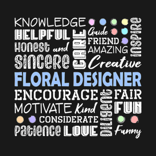 Floral Designer Love Words T-Shirt