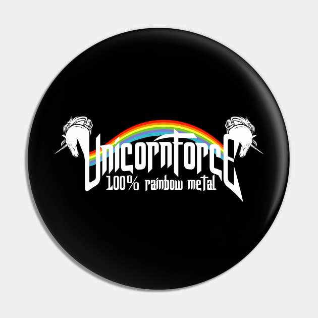 UnicornForce 100% Rainbow Metal Pin by LuisIPT