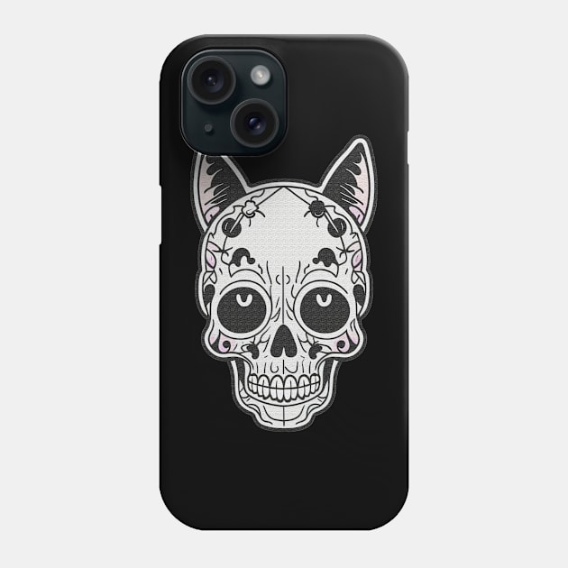 Skull Cat Mask Texture Design Phone Case by DeathAnarchy