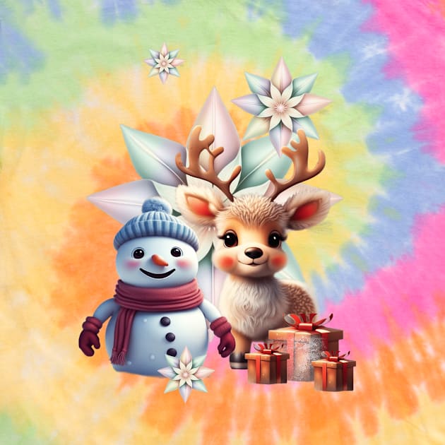 So sweet this little reindeer with the friend the snowman. by Nicky2342