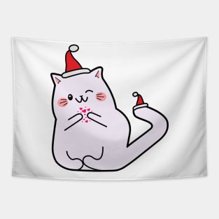 Kawaii style, Christmas, new year, mouse and cat kawaii, gifts Tapestry
