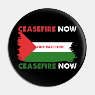 CeaseFire Now Free Palestine Pin