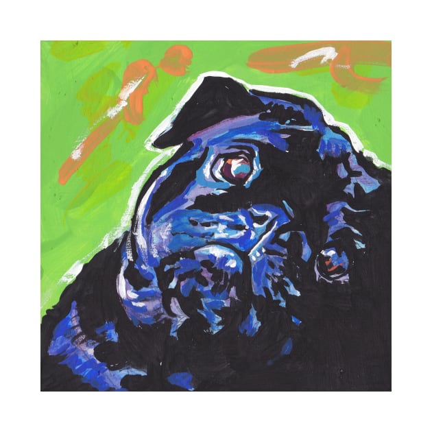 Pug Dog Bright colorful pop dog art by bentnotbroken11