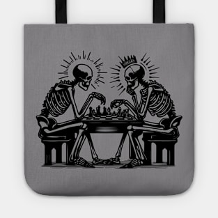 skeletons play chess Tote