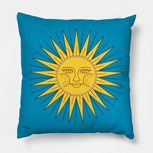 Vintage Sun Smiling Star Pillow