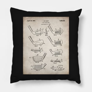 Golfing Iron Patent - Golf Fan Golfer Gift Art - Antique Pillow