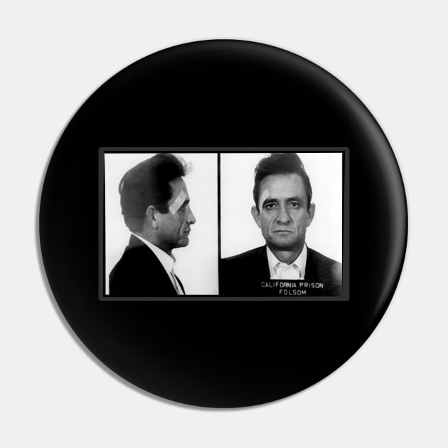 The Man In Black Mugshot Pin by NineBlack