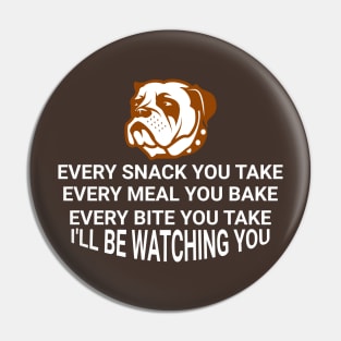 Watching Bulldog Fun Design Pin