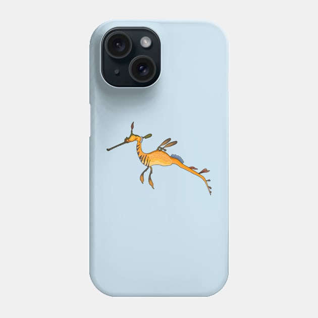 Weedy seadragon cartoon illustration Phone Case by Cartoons of fun