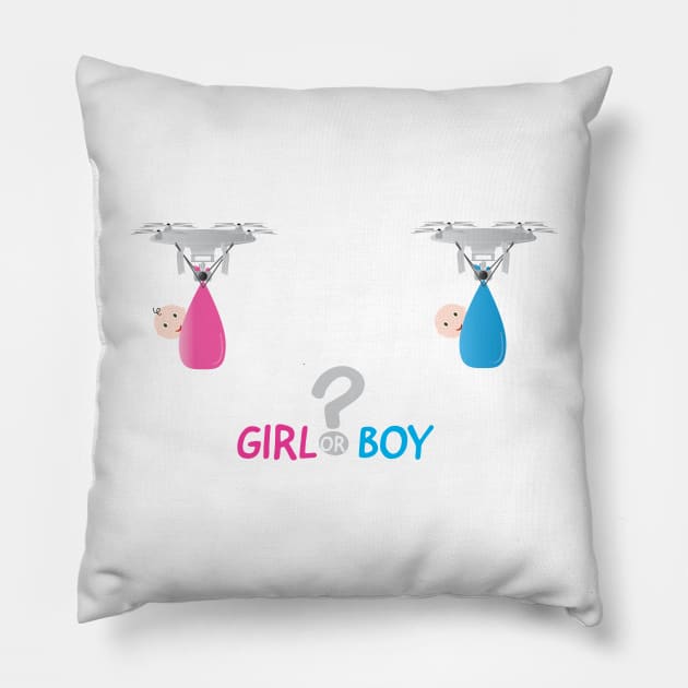 Gender Reveal Boy or girl Pillow by sigdesign