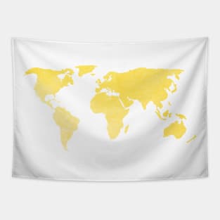 Yellow World Map Tapestry