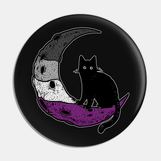 Asexual Moon Cat Pin by Psitta