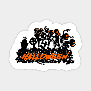 Cute Halloween Zombie Graveyard Magnet