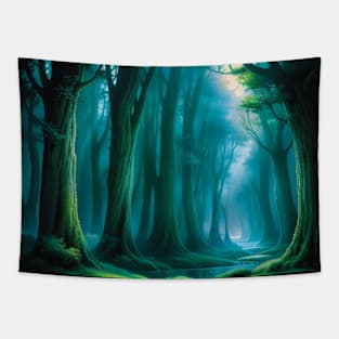 Gorgeous Green Forest Tapestry