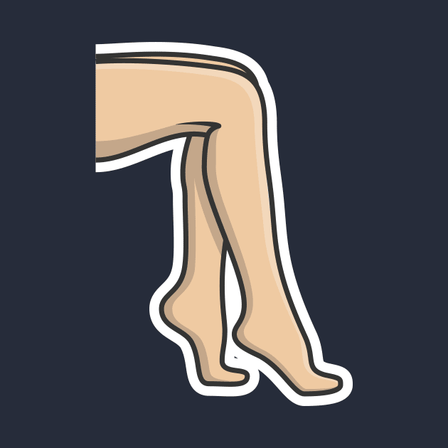 Human Feet Sticker vector illustration. People fashion icon concept. Human foot for medical health care sticker vector design with shadow. by AlviStudio