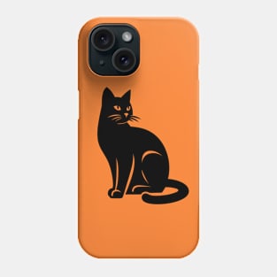 Black Cat Sitting Phone Case