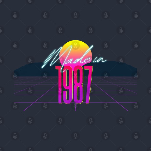 Made In 1987 ∆∆∆ VHS Retro 80s Outrun Birthday Design by DankFutura