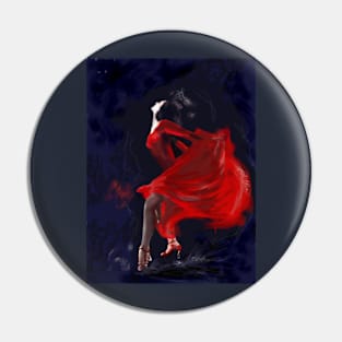 Red dress dancer Pin