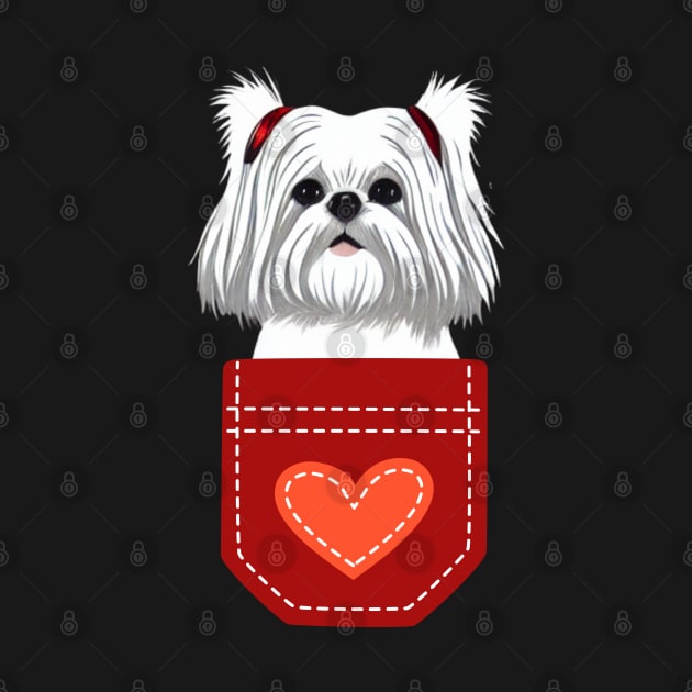 I Love My Crusty White Dog Girl Maltese Shih Tzu Birthday by Mochabonk