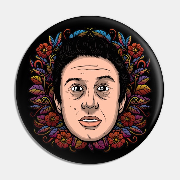 Lenny Bruce (Flowered) Pin by Baddest Shirt Co.