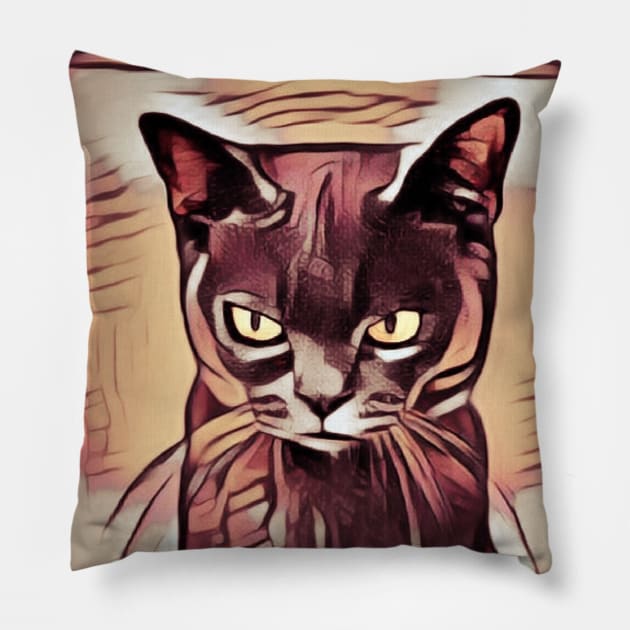 Black cat Pillow by MarcyRangel