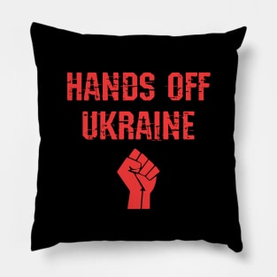 Hands off Ukraine. Red power fist Pillow