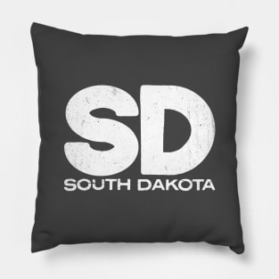 SD South Dakota Vintage State Typography Pillow