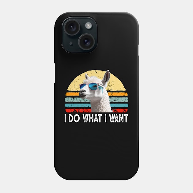 Retro I Do What I Want Funny Llama Lovers Phone Case by Barking Boutique