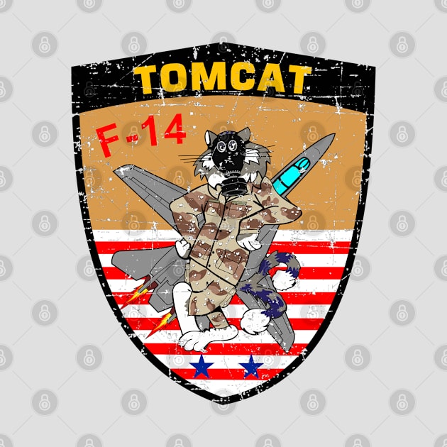 F-14 Tomcat - Operation Desert Shield - Grunge Style by TomcatGypsy