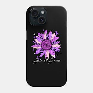 Alzheimer's Awareness Ribbon Purple Sunflower Ribbon Hope Phone Case