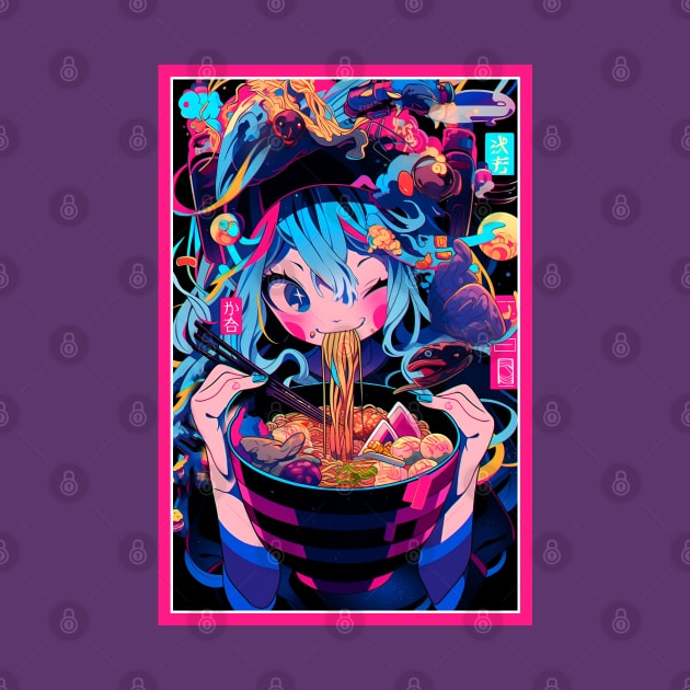 Cute Anime Girl |  Ramen Noodles | Hentaii Chibi Kawaii Design by AlNoah