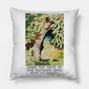 Southern Railway, 'Make the Most of the Autumn Days' - Vintage Railway Travel Poster - 1939 Pillow