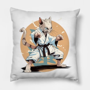 karate cat Pillow