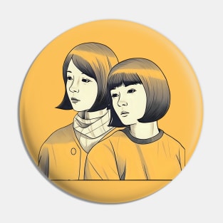 Two brunette asian women Pin