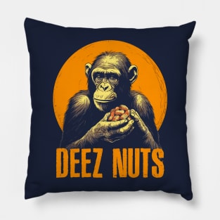 Deez Nuts Chimp Humor Pillow