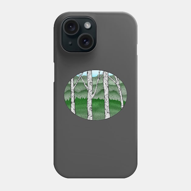 Swirly Birches Phone Case by hammerheadryker