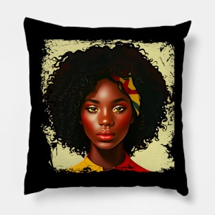 Black Queen History Month Afro American Pride T-Shirt Pillow