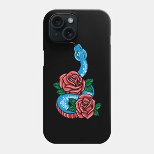 blue snake and roses Phone Case