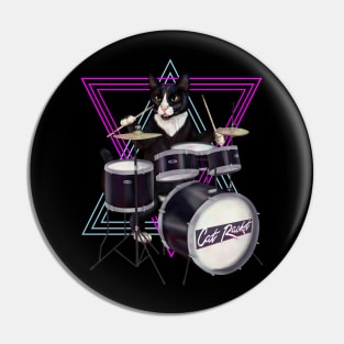 Cat playing drums Pin