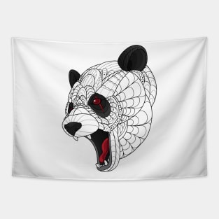 Zentangle Panda Head Tapestry