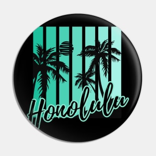 Tropical Hawaii Honolulu Palm Trees Pin